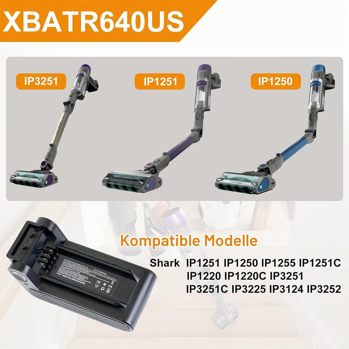 4600mAh XBATR640EU Ersatzakku für Shark IP1251 IP1250 IP1255 IP1251C IP1220 IP1220C IP3251 IP3251C I