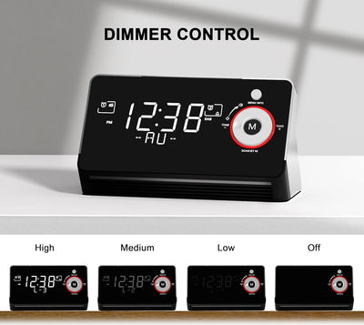 iTOMA FM/DAB Radiowecker mit USB-Ladeanschluss, Bluetooth Stereo Lautsprecher, Kopfhörerbuchse, Dual