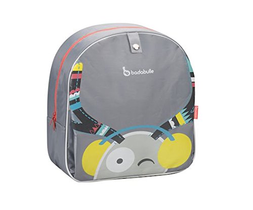 Badabulle Sitzerhöhung, für unterwegs und für Stuhl, als Rucksack tragbar, grau, 10 cm