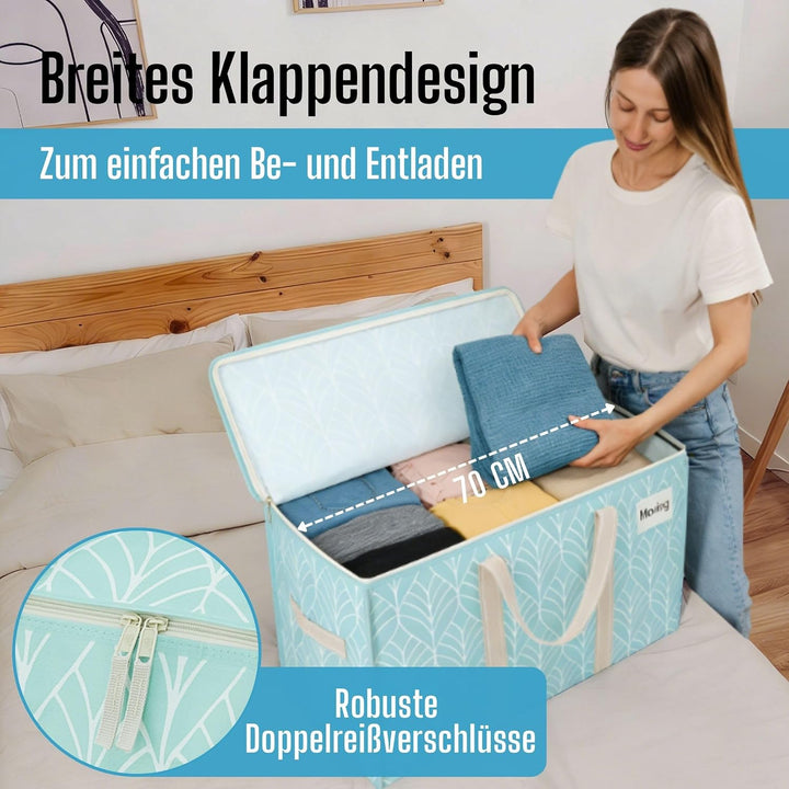 VENO 102 Liter Grosse Aufbewahrungstasche, Aufbewahrungsbox mit Deckel, Starke Griffe Umzugstaschen