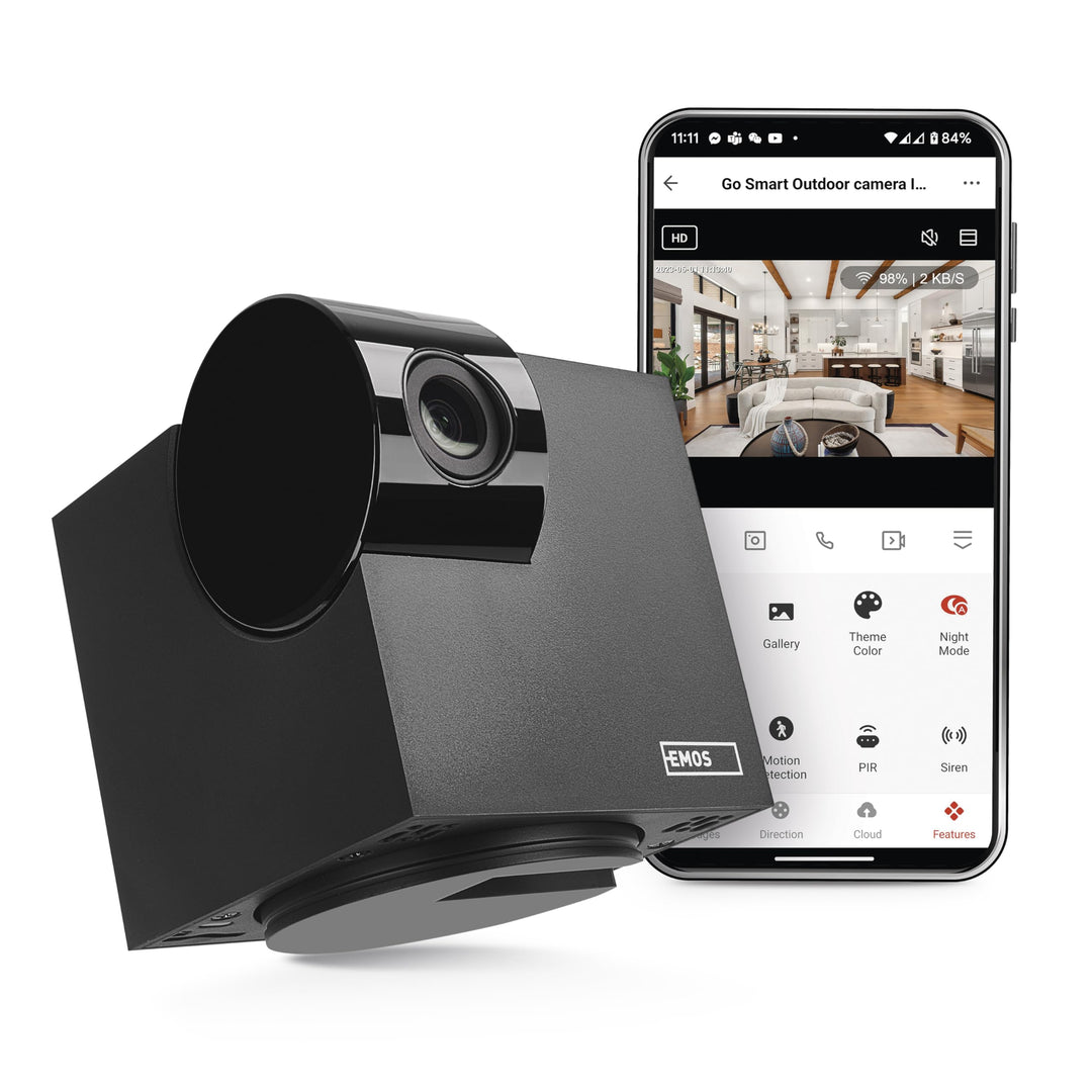 EMOS GoSmart Überwachungskamera mit WiFi und App, Indoor Smart Home Tierkamera, rotierende 3MP/1296p