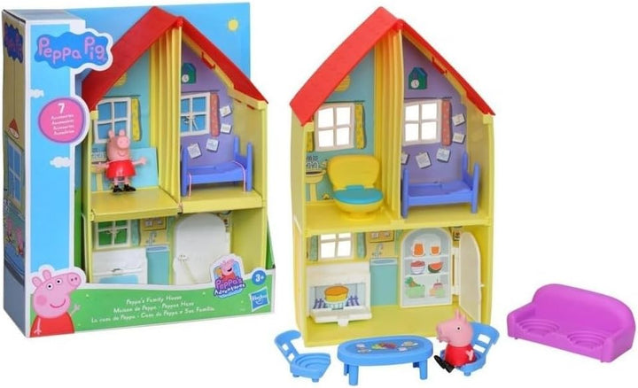 Peppa Pig Peppa’s Adventures Peppa’s Family House Playset Preschool Toy, Includes Figure and 6 Acces