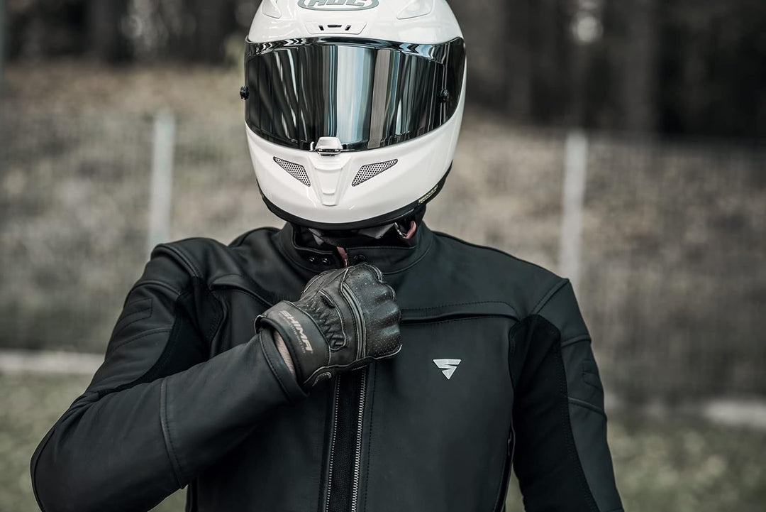 SHIMA SHADOW TFL Motorradjacke Herren | Premium Biker-Lederjacke Belüftet mit CE Rücken, Schulter un