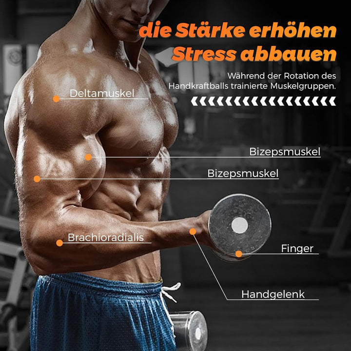 Vollmetal Gyroball, Handgelenktrainer-Ball, Auto-Start, 5-stufiger Widerstands, Gyroskopischer Unter