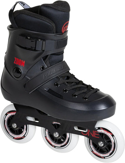 Powerslide Inline Skates Zoom Black 100, Unisex für Herren und Damen in Schwarz, 100mm/85A Rollen, A