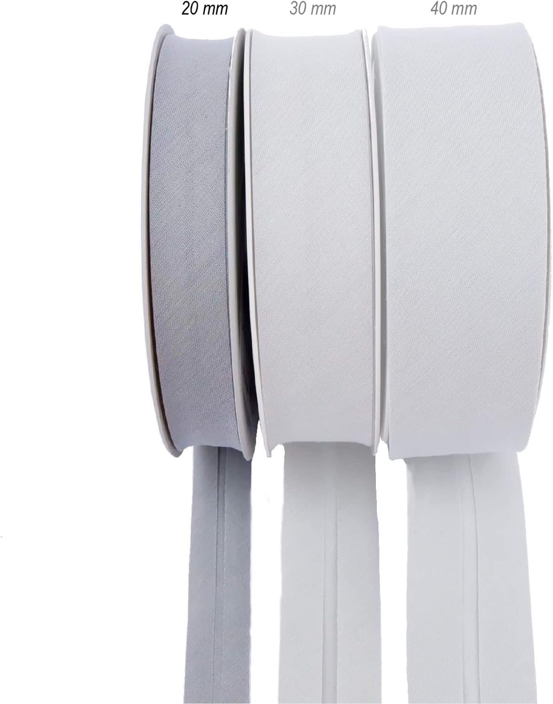 TEXTEX = 20 mm Breites Schrägband. 50% Baumwolle und 50% Polyester. Packung mit 3 Stück à 10 m - (He