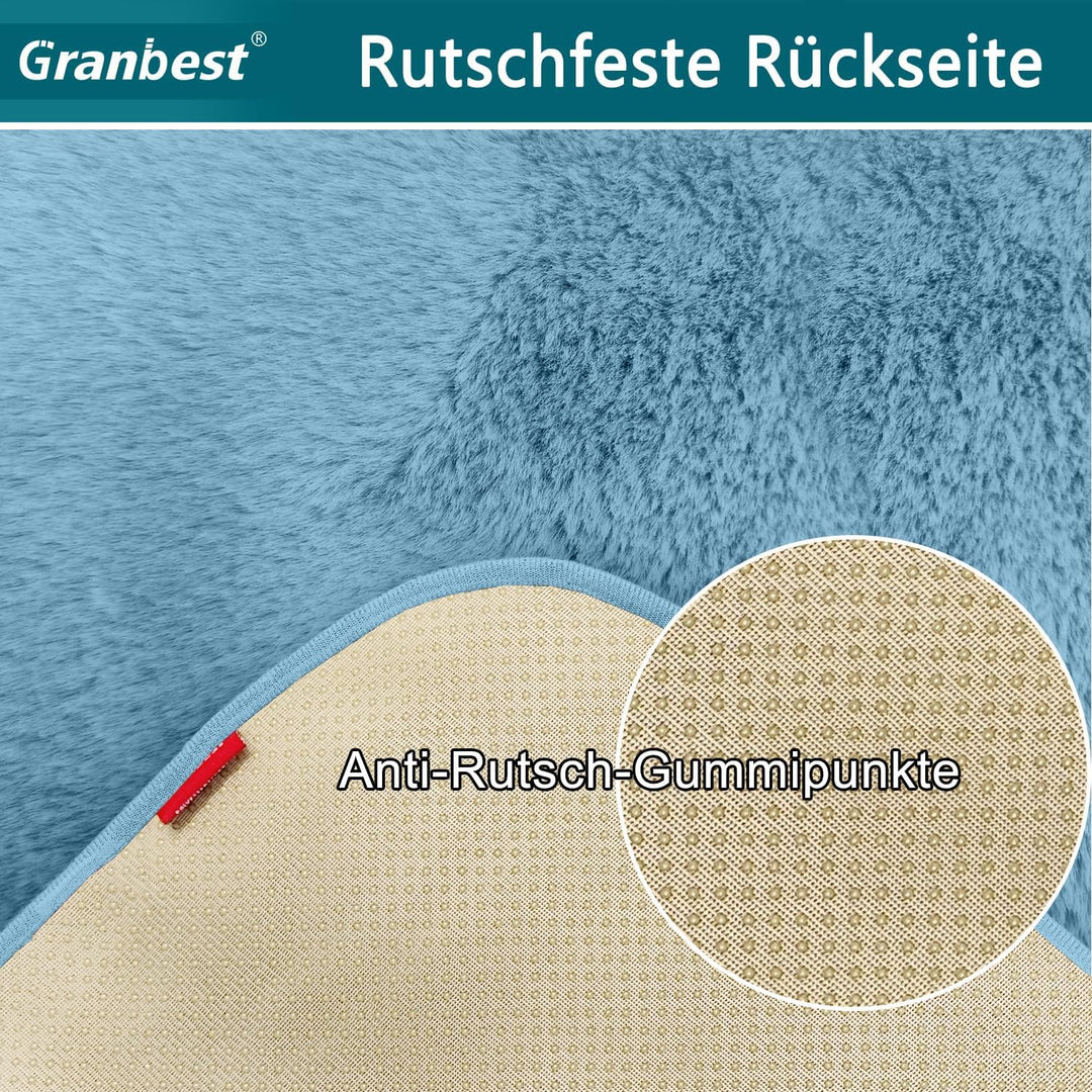 Granbest Luxus Dicken Sofa Sitzkissen Bezüge ähnlich Kaninchenfell Stilvolle Plüsch 750GSM Sitzbezüg