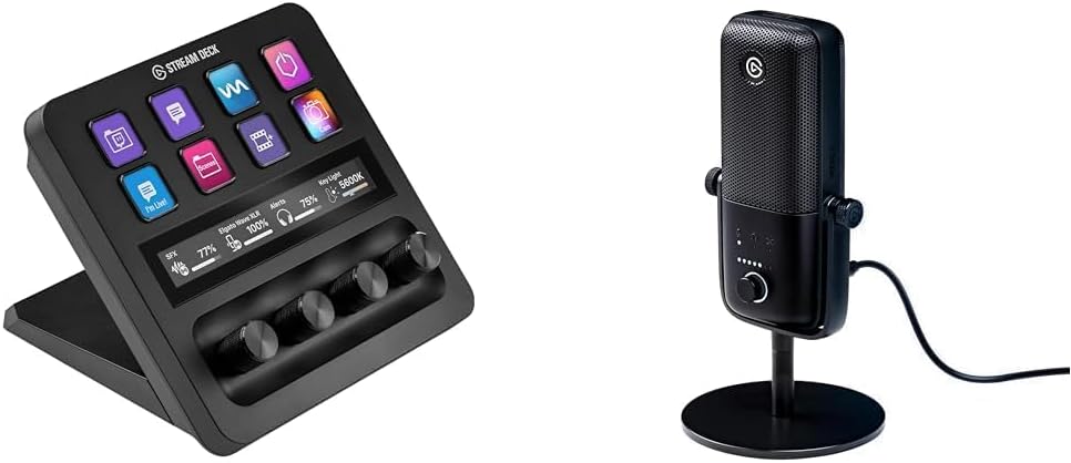 Elgato Stream Deck +, Audiomixer & Wave:3 - Professionelles USB-Kondensatormikrofon für Streaming, P