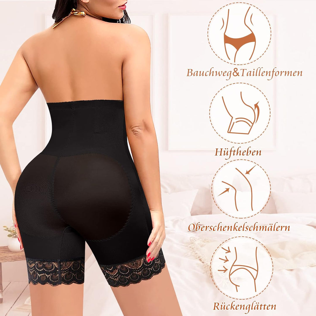 YARRCO Bauchweg Unterhose Damen Shapewear Spitze Miederhose Hohe Taille Figurformende Unterwäsche Le