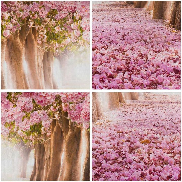 Panorama Bilder auf Leinwand 100x40cm Leinwandbild Baum Blumen Kirsche Natur Gross Wanddeko Bild Sch
