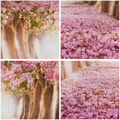 Bilder auf Leinwand 100x70cm Leinwandbild Baum Blumen Kirsche Natur Gross Wanddeko Bild Schlafzimmer