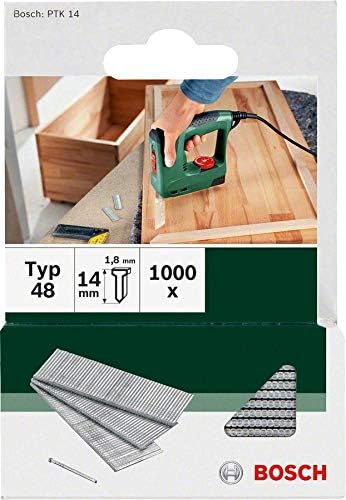 Bosch Elektrotacker PTK 14 EDT, 1000 Klammern, Karton (30 min-1 Schläge, Nägel: 14 mm, 1,1 kg) & DIY