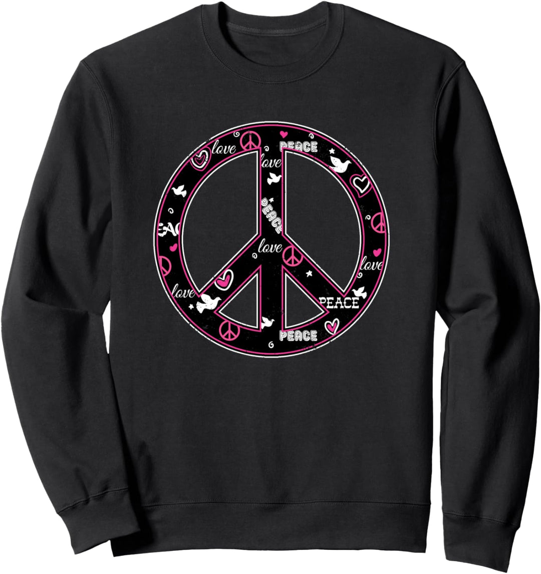 Frieden Zeichen Hippie Retro Freundlichkeit Liebe Hoffnung D Sweatshirt