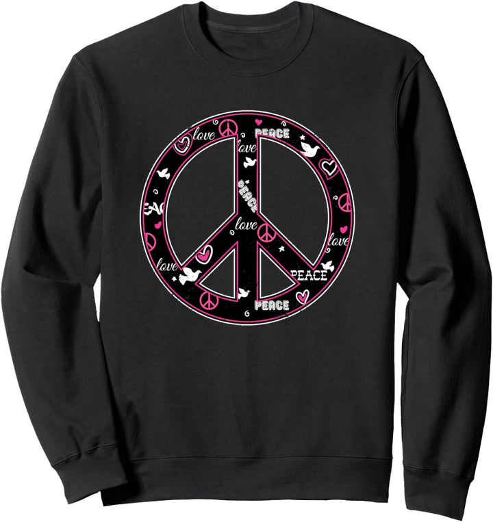 Frieden Zeichen Hippie Retro Freundlichkeit Liebe Hoffnung D Sweatshirt