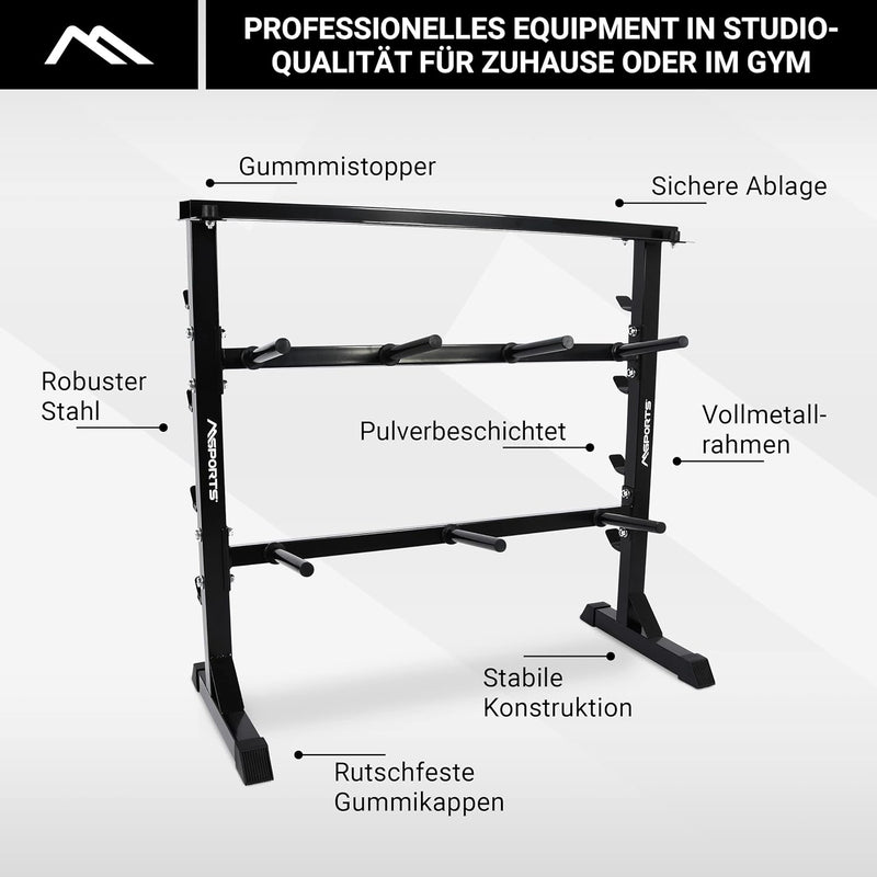 Hantelablage Premium Hantelständer Kurzhantelablage aus Stahl bis 400 kg belastbar - Langhantelablag