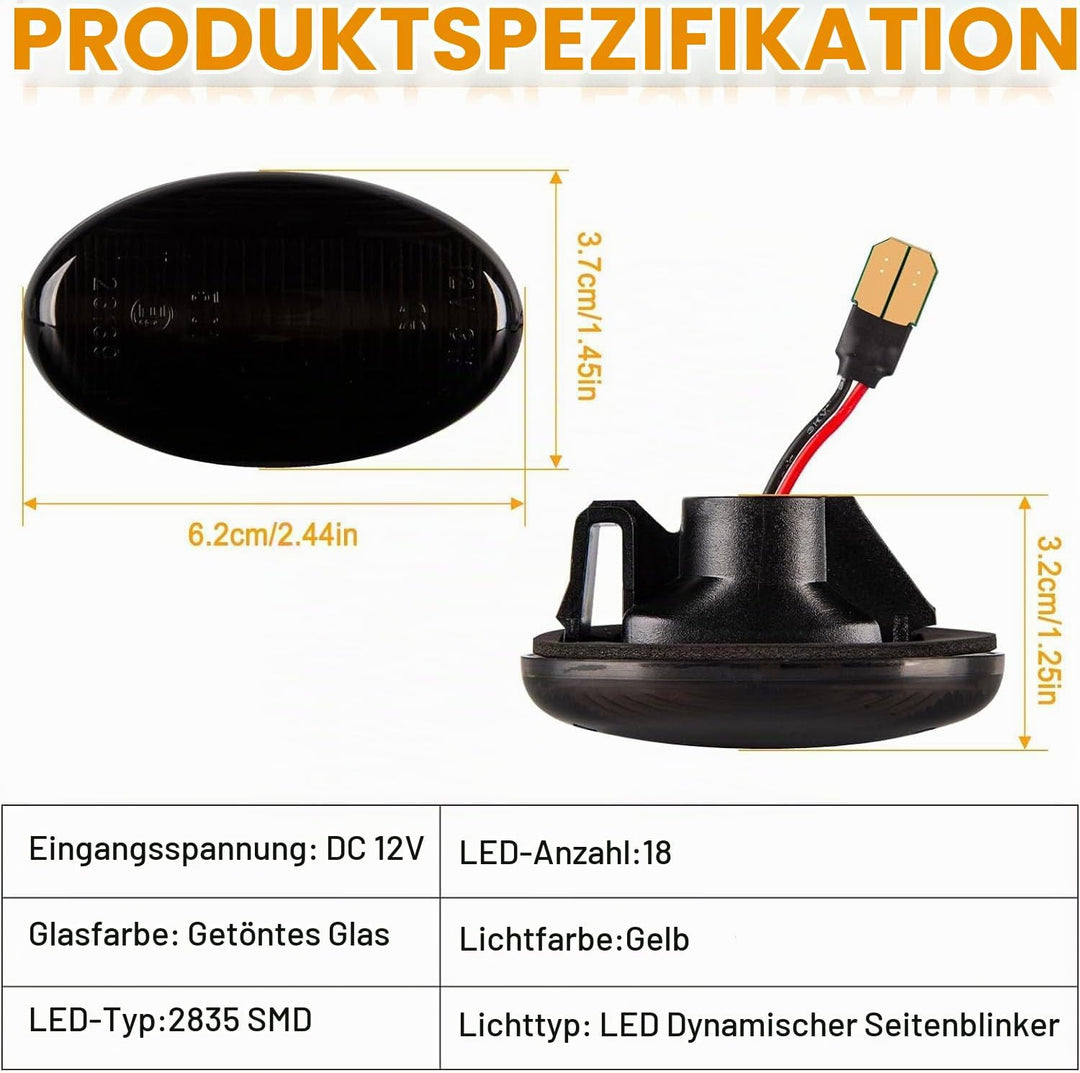 OZ-LAMPE LED Blinker Seitenblinker für Mercedes-BenzSmart W450 W452 A-Class W168 Citan W415 Vito W63