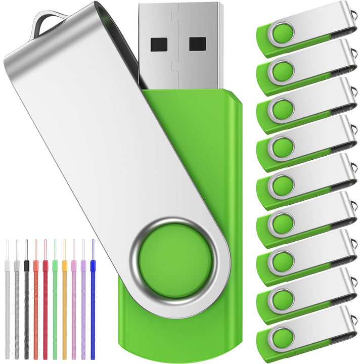 USB 2.0 Stick 2GB 10er Pack USB Flash Laufwerke Grün Swivel Pen Drive 2 GB 10 Stück Memory Sticks Th
