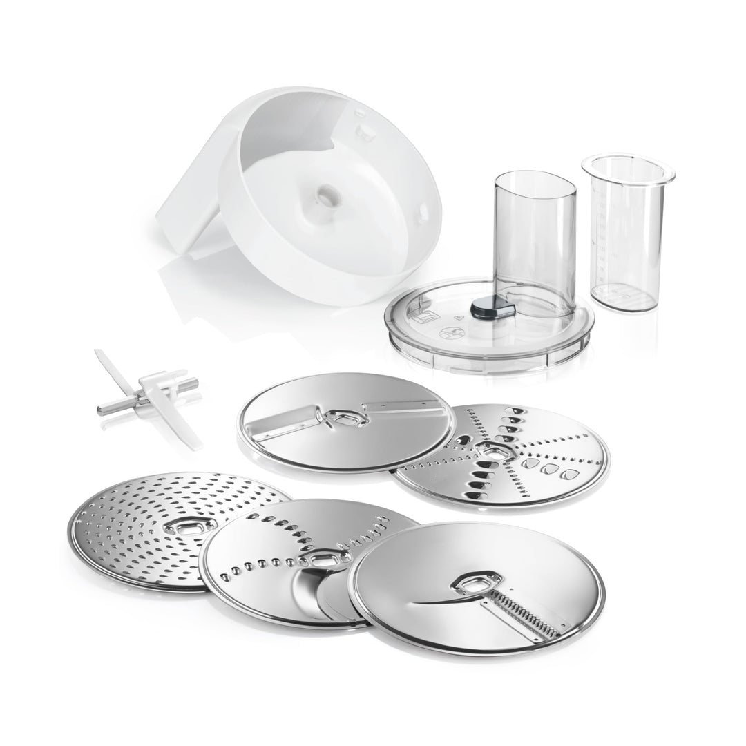 Bosch Zubehör-Set VeggieLove MUZ5VL1, Durchlaufschnitzler inklusive 5 Scheiben (Schneid-Wende-Scheib