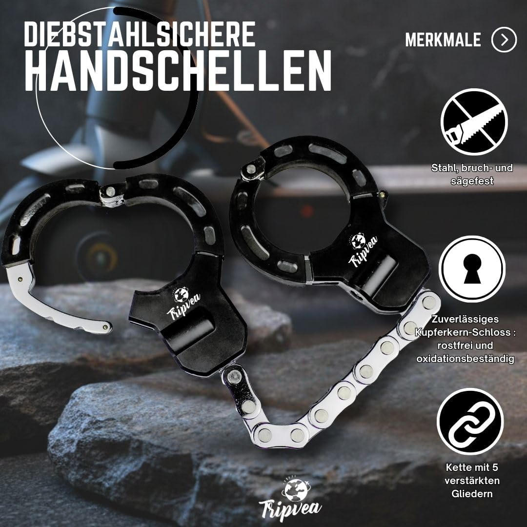 Schloss für Elektroroller, Fahrrad, Kinderwagen + Aufbewahrungstasche - Ultra-resistentes Vorhängesc