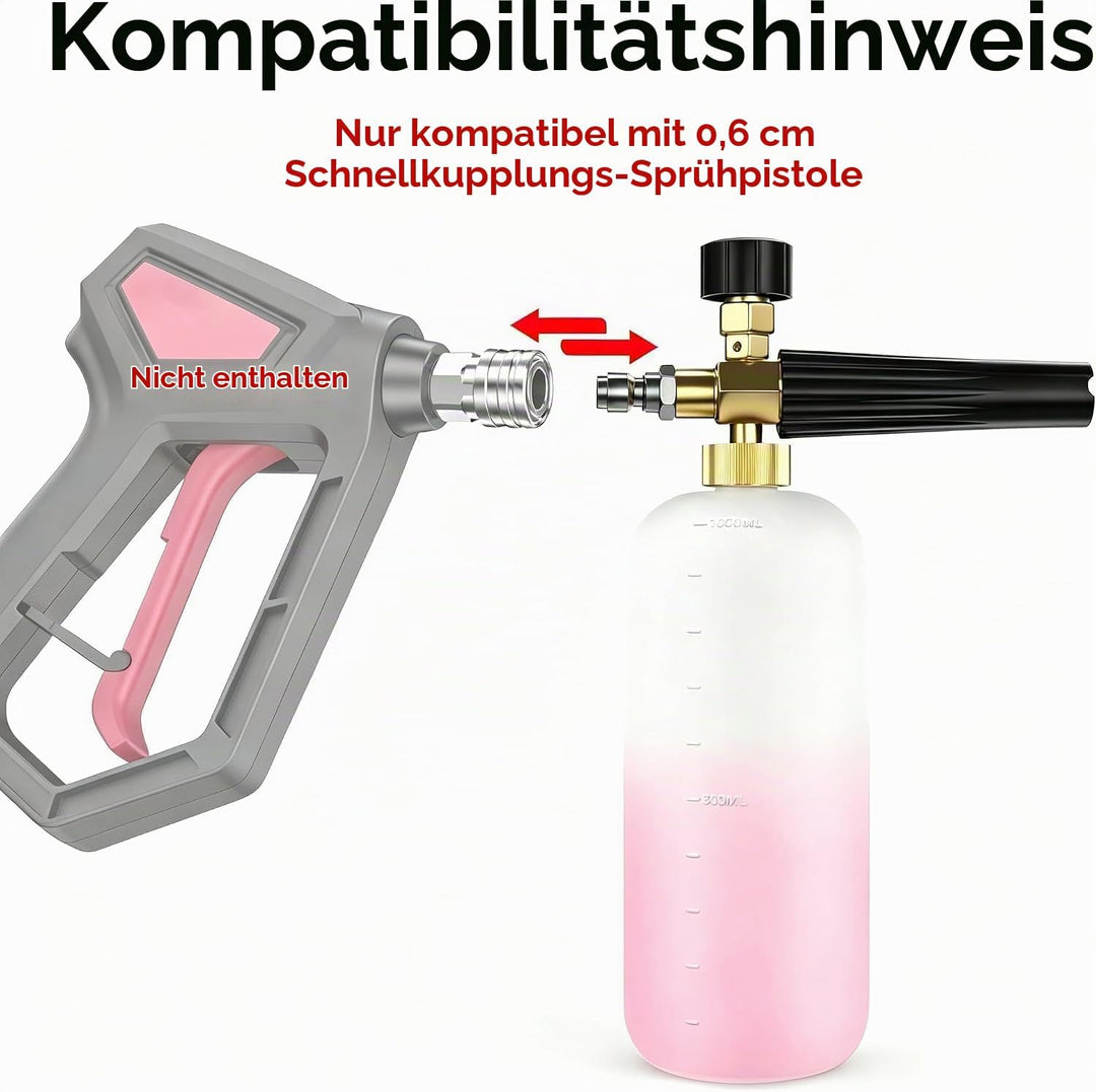 Stone Banks Schneeschaum Lanze Hochdruckreiniger Schaumkanone, 1L Einstellbare Seifenspender Flasche