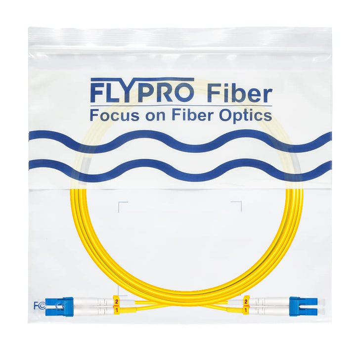 FLYPROFiber 50M OS2 LC auf LC LWL Glasfaser Patchkabel | Längenoptionen: 0,2m-200m, 1G/10GB Singlemo