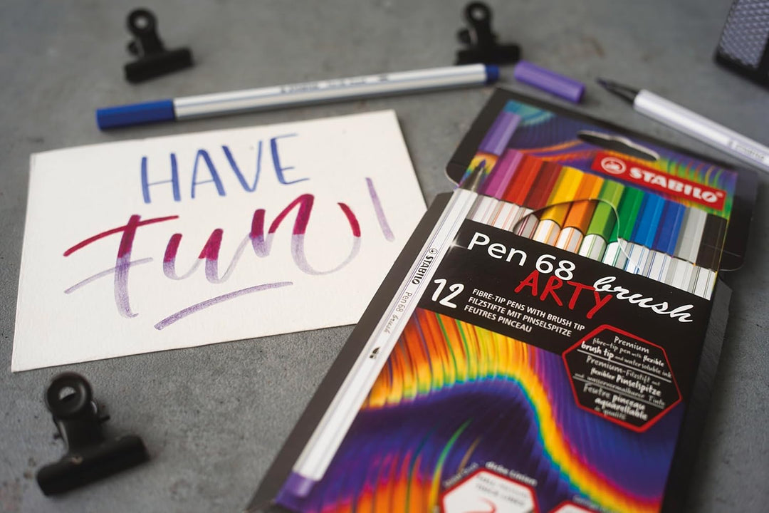 Premium-Filzstift mit Pinselspitze für variable Strichstärken - STABILO Pen 68 brush - ARTY - 24er P