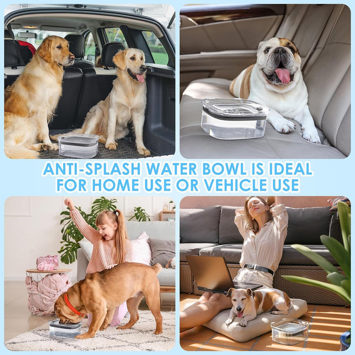 Hunde Wassernapf ohne Verschütten, Knapp 2.5L Grosser Auslaufsicherer Hundenapf, Anti-Spritz Wassers