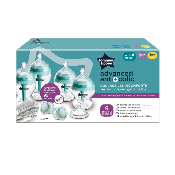 Tommee Tippee fortschrittliches Anti-Kolik-Starterset, 150-ml- und 260-ml-Babyflaschen mit Langsamsa