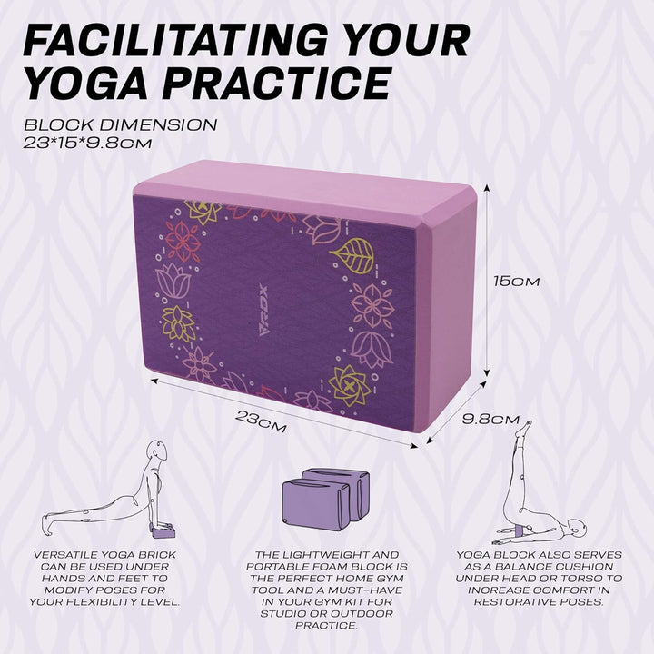 RDX Yoga Block Set, High Density Eva Schaumstoff Blöcke, Rutschfester Leichtes Yogaklotz für Körperb