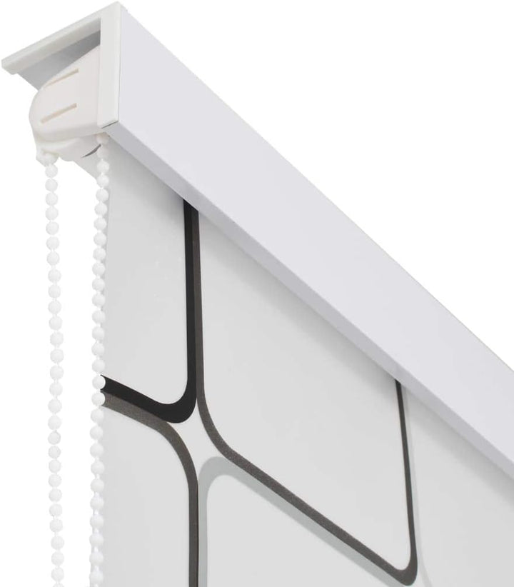 Gecheer Duschrollo Duschvorhang Rollo Badewannenvorhang 100 x 240 cm Quadratmuster