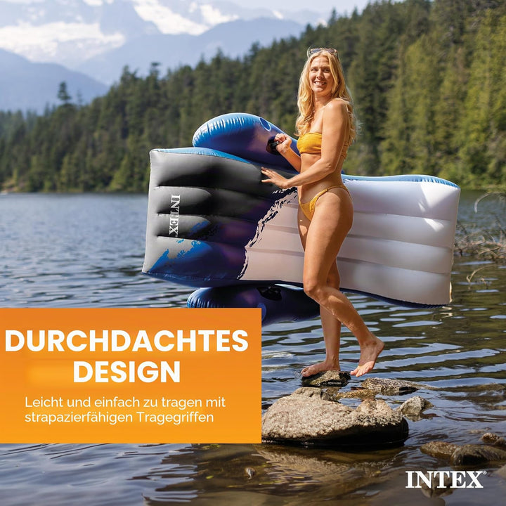 Intex Floating Recliner Lounge - Aufblasbarer Badelounge, mehrfarbig, 180 x 135