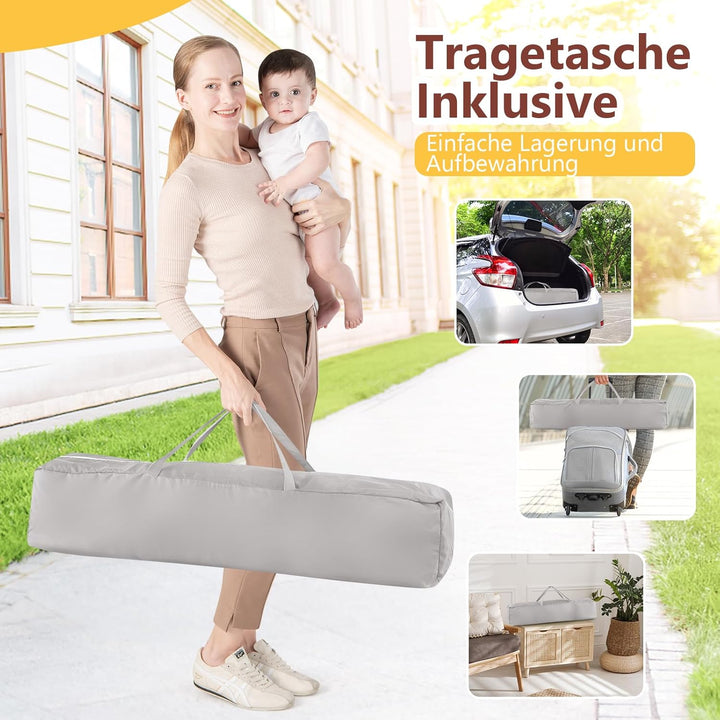 DREAMADE 200 x 140 cm Baby Laufstall, Laufgitter mit 50 Bällen & Tragetasche, Krabbelgitter für Kind