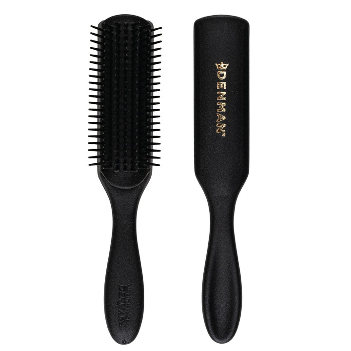 Jack Dean by Denman Curly Hair Brush D3 (All Black) 7 Row Styling Brush for Detangling, Separating,