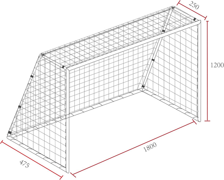 AXI Cristiano Fussballtor 180 x 120 cm in Anthrazit für den Garten | Fussball Tornetz aus Metall mit