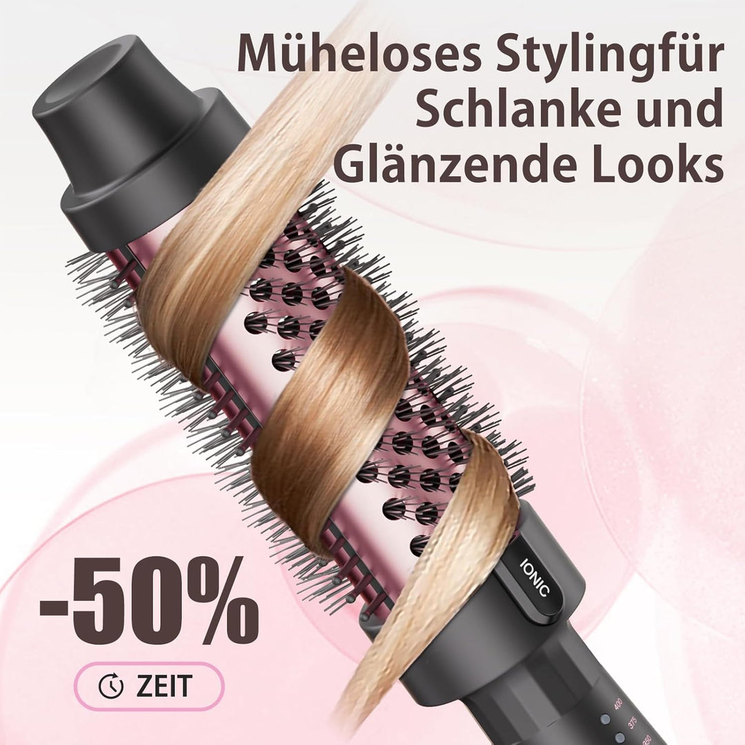 Thermal Brush, Thermobürste Negativ-Ionen, Elektrische Rundbürste mit 5 Temperaturstufen, Stylingbür