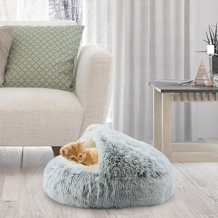 Katzenbett, Katzennest, Haustierbett Tierbett, Kleine Hundebett Waschbarer Flauschiges Rund Weich Ka