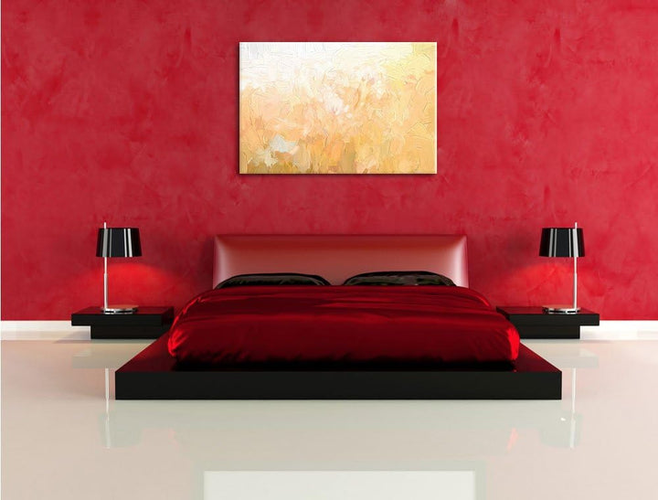 Pixxprint Romantische Blumenwiese als Leinwandbild/Grösse: 100x70 cm/Wandbild/Kunstdruck/fertig besp