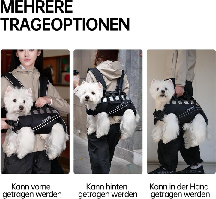 Dog Backpack Carrier for Large Dogs - Hands-Free Pet Travel Pack with 6-Point Safety System, Waterpr