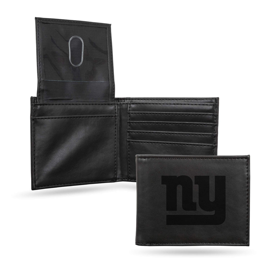 Rico Industries NFL Laser Engraved Billfold Wallet, Black New York Giants, New York Giants