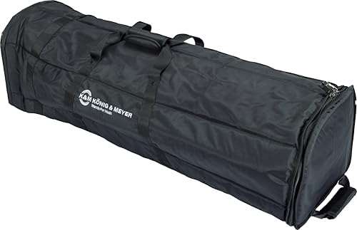 K&M 21427 Tragetasche Select Schwarz - Profi-Tasche für 6 Mikrofonstative mit Rollen - reissfest und