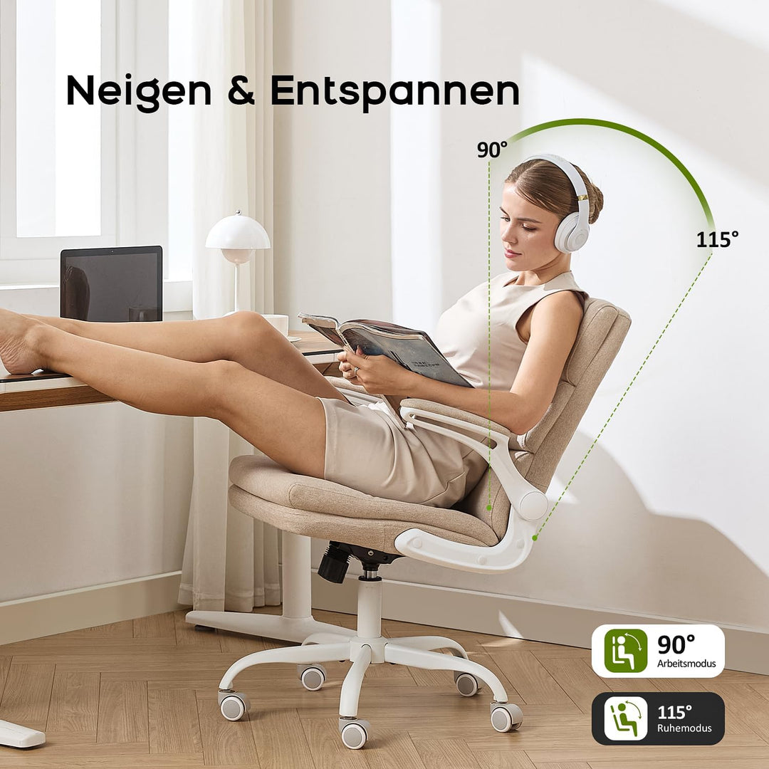 LukkDys Ergonomischer Bürostuhl mit 3-facher Rückenstütze (Nacken, Rücken, Lendenbereich) - Höhenver