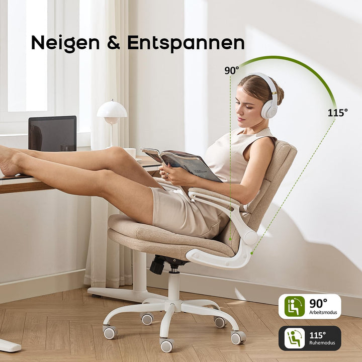 LukkDys Ergonomischer Bürostuhl mit 3-facher Rückenstütze (Nacken, Rücken, Lendenbereich) - Höhenver