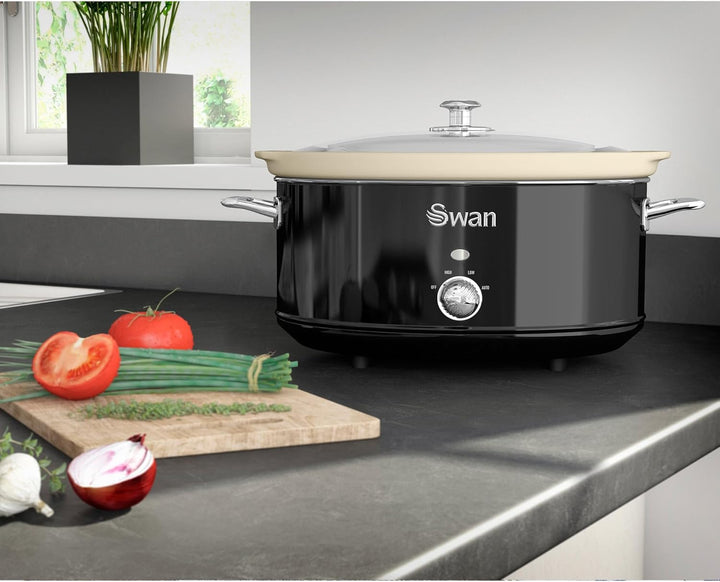 Swan Retro SF17031BNEU Schongarer, 6,5 l, abnehmbarer Behälter, antihaftbeschichtet, Keramik, frei v