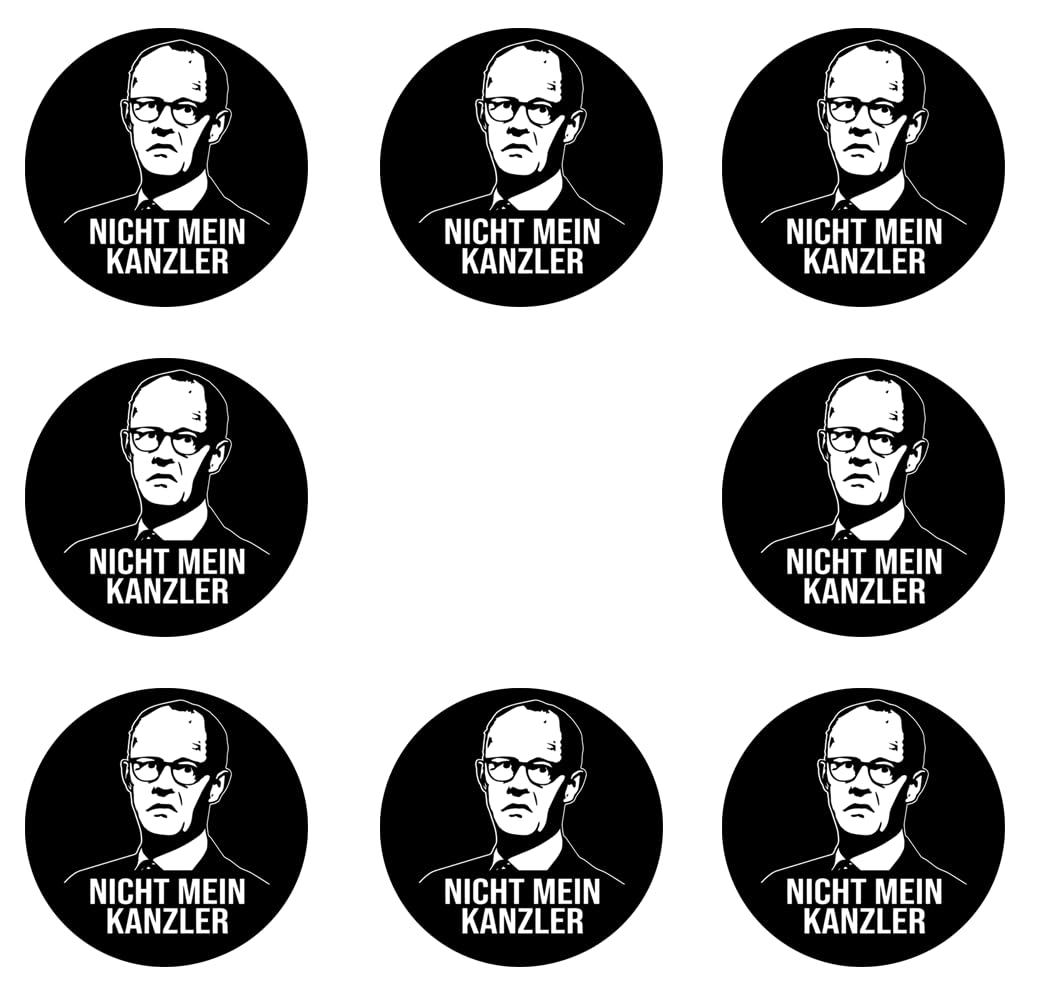 192 Stück Aufkleber 4cm rund Merz Nicht Mein Kanzler Sticker Sparpack gut haftend Aktiv Werden 5 cm