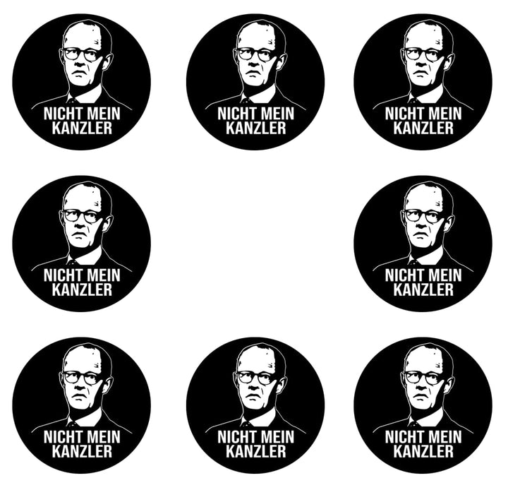 192 Stück Aufkleber 4cm rund Merz Nicht Mein Kanzler Sticker Sparpack gut haftend Aktiv Werden 5 cm