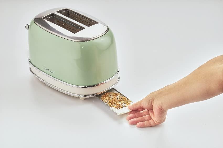 Ariete 155 Vintage Toaster, 2 Scheiben, 810 W, 3 Funktionen, 6 Bräunungsstufen, automatischer Auswur