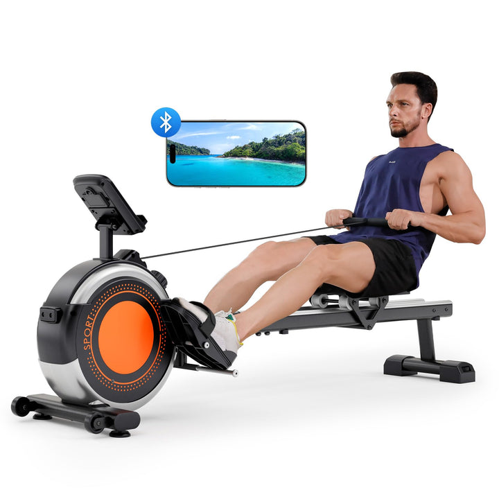 Dripex Rudergerät für Zuhause, Rudergeräte bis 160 kg Belastbar, Magnetisches Rudergerät mit 16 Wide