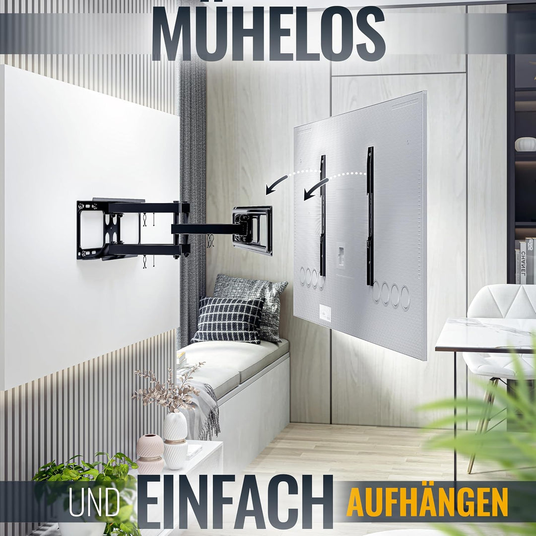 RICOO TV Wandhalterung Fernseher Schwenkbar Neigbar für 37-70 Zoll, Universal TV Halterung S5264, Fe