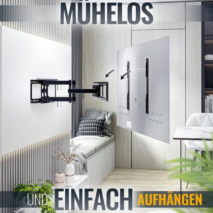 RICOO TV Wandhalterung Fernseher Schwenkbar Neigbar für 37-70 Zoll, Universal TV Halterung S5264, Fe