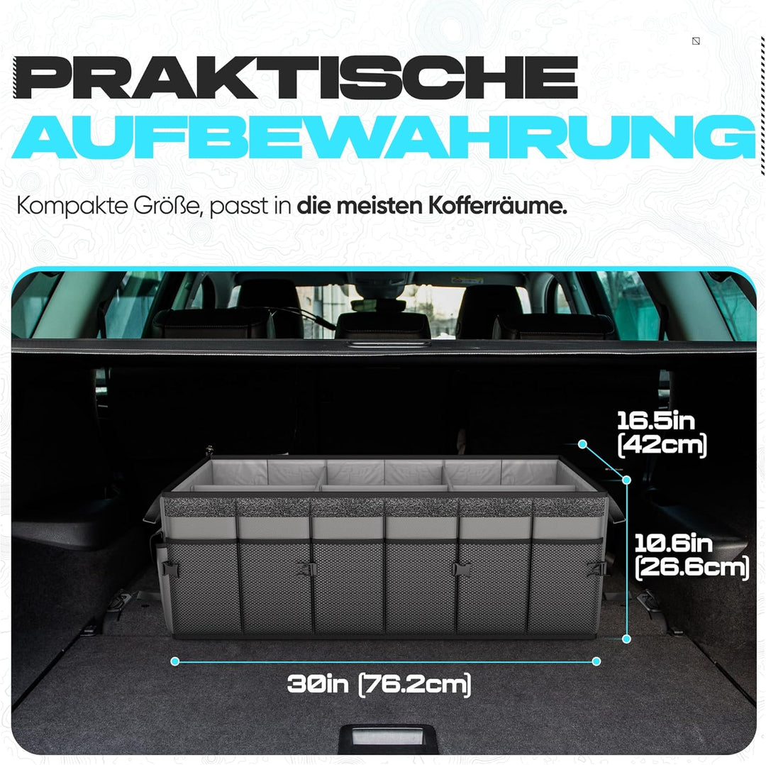 FORTEM Kofferraum Organizer, Kofferraumtasche, Zusammenklappbarer Auto Organizer Kofferraum mit Fäch